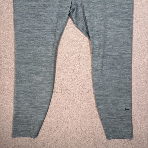 Nike Leggings Women’s Size 3X Dri Fit Heather Blue Ankle Yoga Compression - Picture 3 of 13